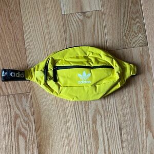 Adidas Yellow Trefoil Waist Bag with Black Strap
